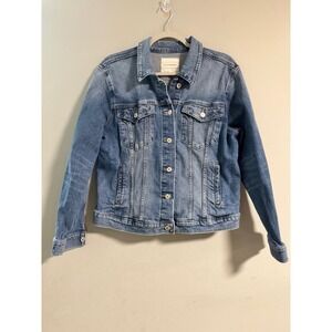 Lucky Brand Womens XL Denim Trucker Jacket Medium Wash Blue Jean Jacket
